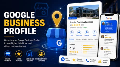 Google Business Profile optimization service helping local businesses improve Google Maps visibility, local rankings, customer engagement, and lead generation.