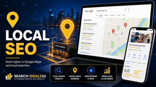 Local SEO services helping local businesses improve Google Maps rankings, local search visibility, and customer acquisition.